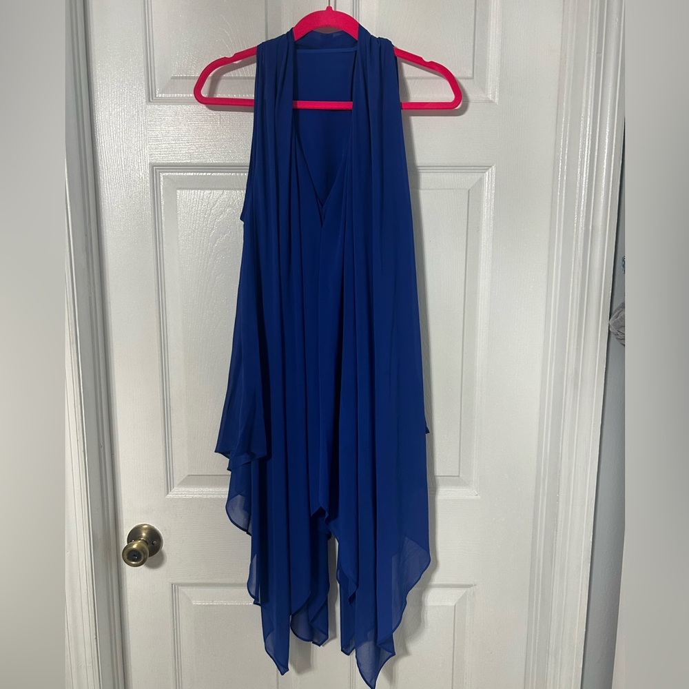 Guess by Marciano Royal Blue Flowy Top/Blouse